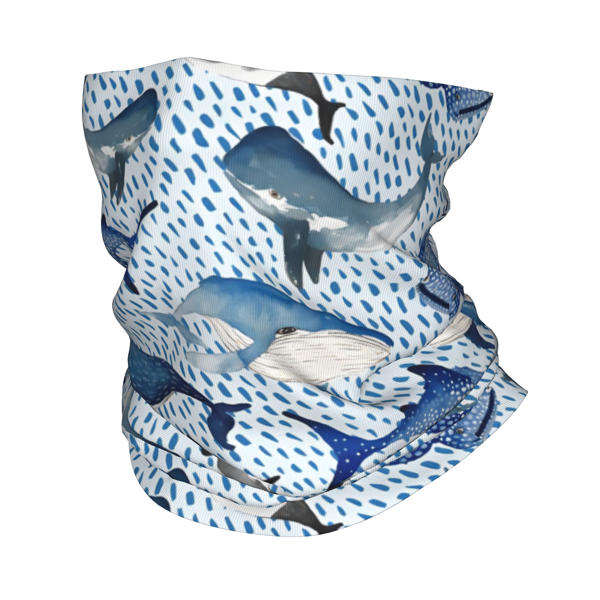 Custom Blue Watercolour Shark  – Neck Gaiter Fleece Bewertung und Preis