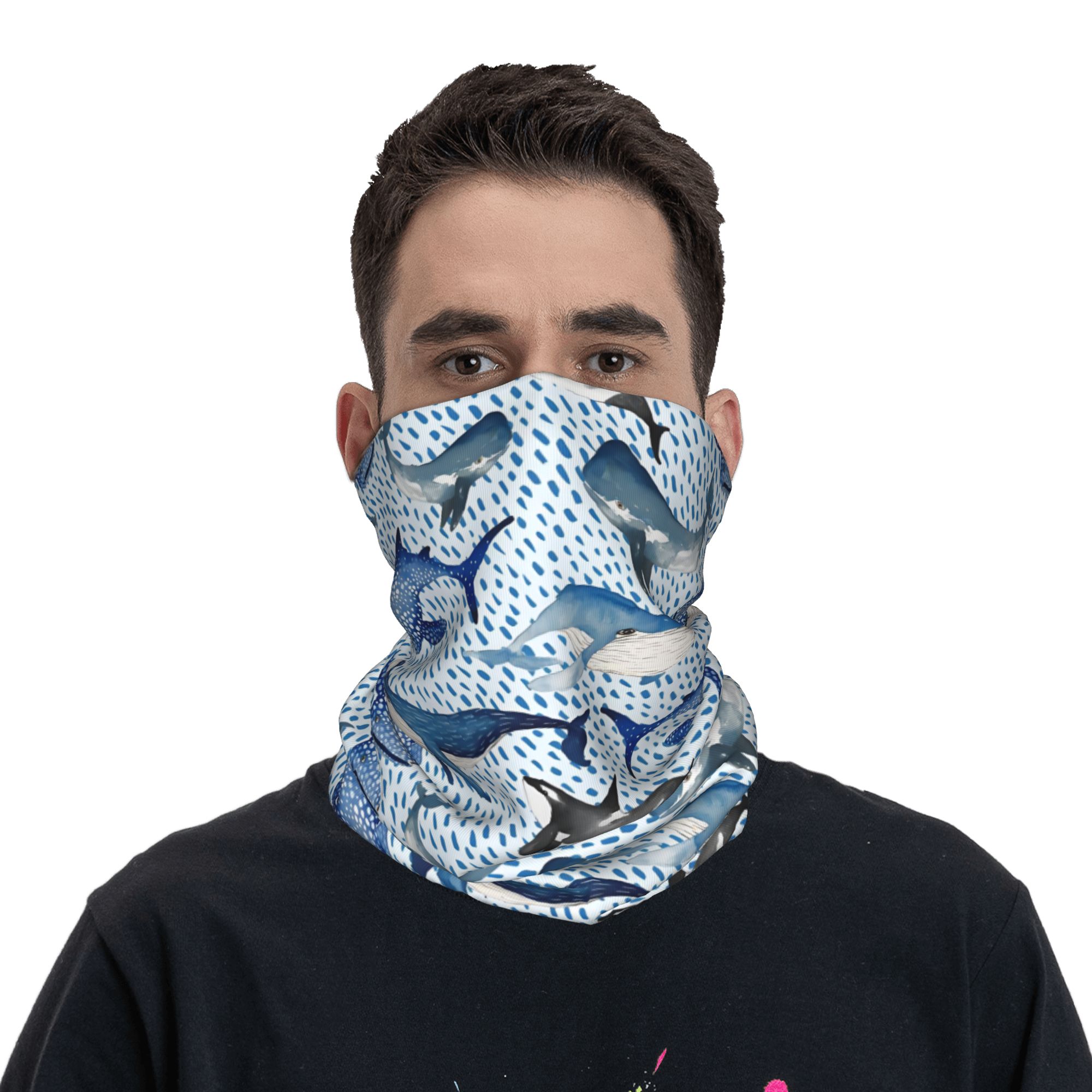 Custom Blue Watercolour Shark  – Neck Gaiter Fleece Bewertung und Preis