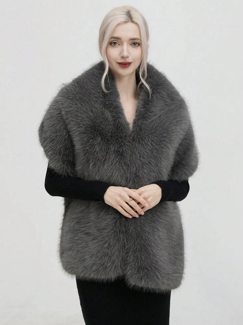 Fashion Luxury Faux Fox Fur Sh – Shawl Wrap Winter Bewertung und Preis