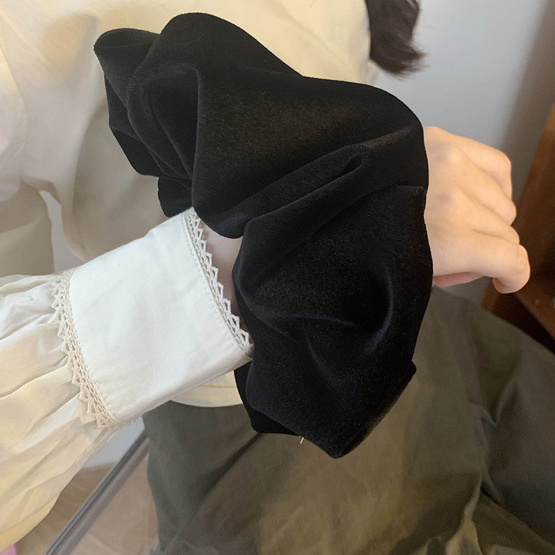 Oversize Black Velvet Scrunchi – Winter Headband Fleece Bewertung und Preis