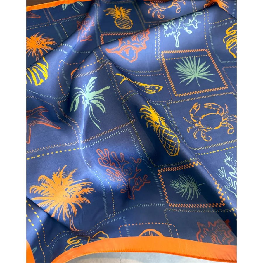 Blue Print Silk Square Scarf W – Shawl Wrap Winter Bewertung und Preis